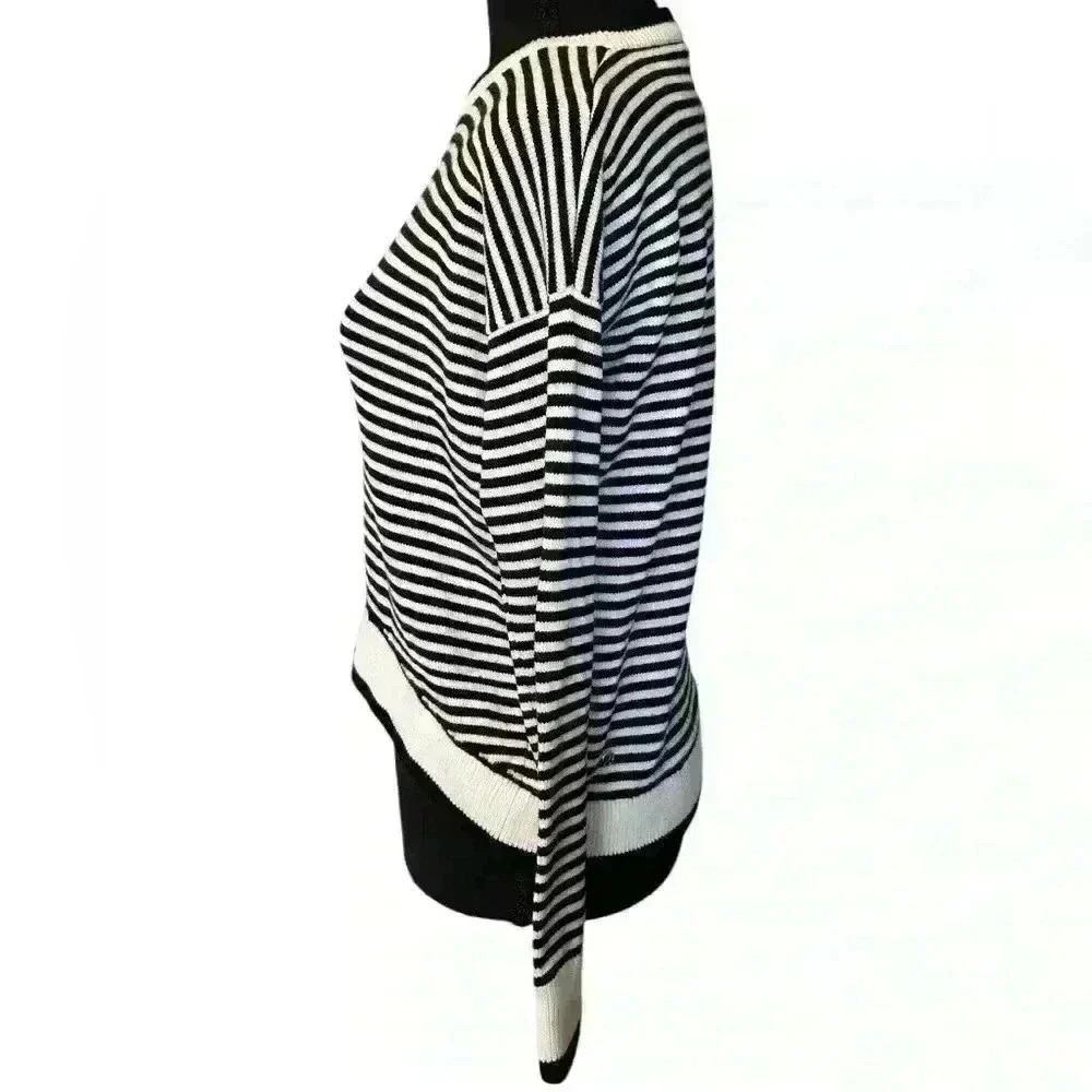 Lululemon Women’s Yogi Crew Sweater, Black/White Stripes - Picture 3 of 8